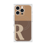 プレミアムスクエアケース with MagSafe［ オリジナル - initial two tone - R brown ］