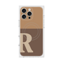プレミアムスクエアケース with MagSafe［ オリジナル - initial two tone - R brown ］