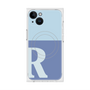 プレミアムスクエアケース with MagSafe［ オリジナル - initial two tone - R blue ］