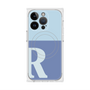 プレミアムスクエアケース with MagSafe［ オリジナル - initial two tone - R blue ］