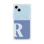 プレミアムスクエアケース with MagSafe［ オリジナル - initial two tone - R blue ］