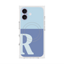 プレミアムスクエアケース with MagSafe［ オリジナル - initial two tone - R blue ］