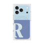 プレミアムスクエアケース with MagSafe［ オリジナル - initial two tone - R blue ］