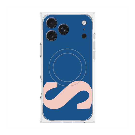 プレミアムスクエアケース with MagSafe［ オリジナル - initial color - S navy ］