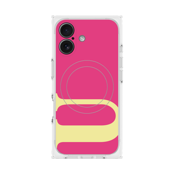 プレミアムスクエアケース with MagSafe［ オリジナル - initial color - U pink ］