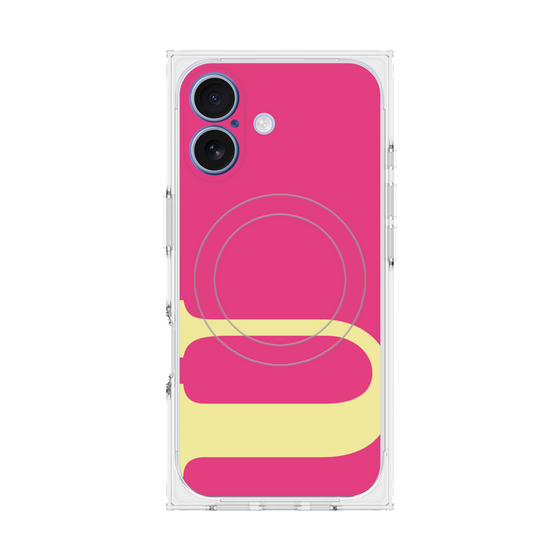 プレミアムスクエアケース with MagSafe［ オリジナル - initial color - U pink ］