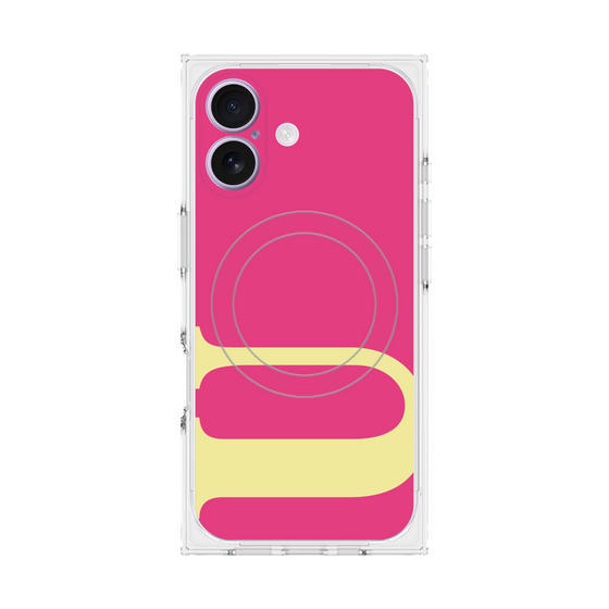 プレミアムスクエアケース with MagSafe［ オリジナル - initial color - U pink ］