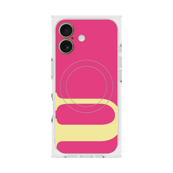 プレミアムスクエアケース with MagSafe［ オリジナル - initial color - U pink ］
