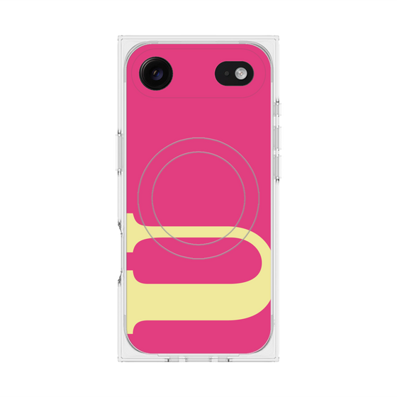 プレミアムスクエアケース with MagSafe［ オリジナル - initial color - U pink ］