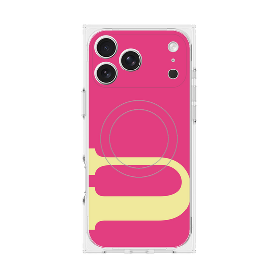 プレミアムスクエアケース with MagSafe［ オリジナル - initial color - U pink ］