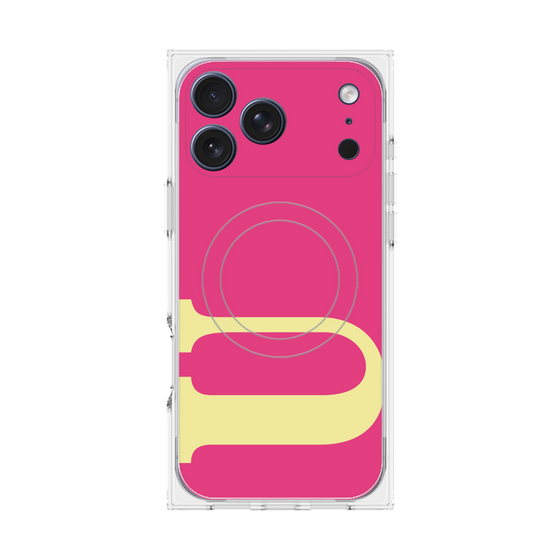 プレミアムスクエアケース with MagSafe［ オリジナル - initial color - U pink ］
