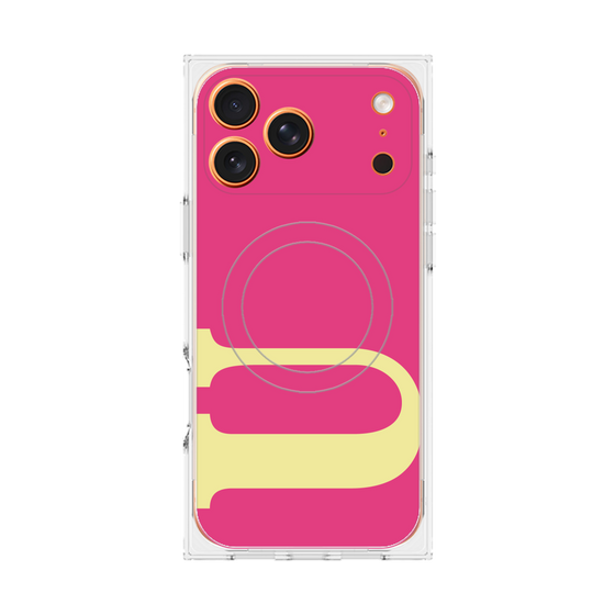 プレミアムスクエアケース with MagSafe［ オリジナル - initial color - U pink ］