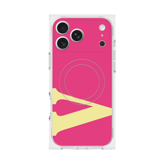 プレミアムスクエアケース with MagSafe［ オリジナル - initial color - V pink ］