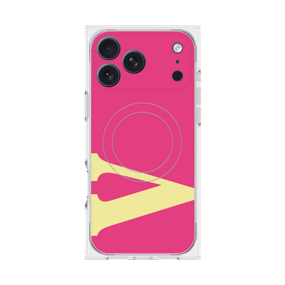 プレミアムスクエアケース with MagSafe［ オリジナル - initial color - V pink ］