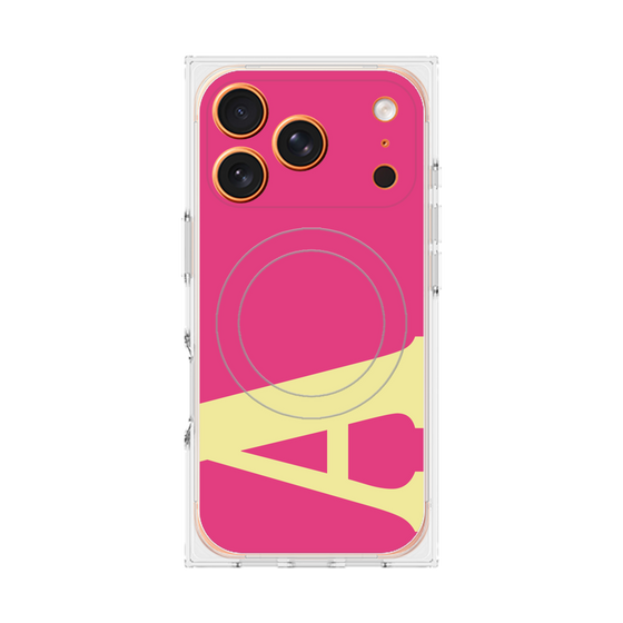 プレミアムスクエアケース with MagSafe［ オリジナル - initial color - A pink ］