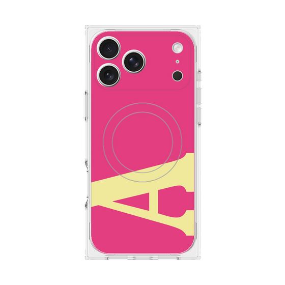 プレミアムスクエアケース with MagSafe［ オリジナル - initial color - A pink ］