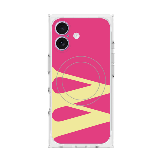 プレミアムスクエアケース with MagSafe［ オリジナル - initial color - W pink ］