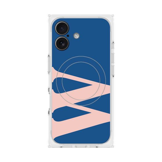 プレミアムスクエアケース with MagSafe［ オリジナル - initial color - W navy ］