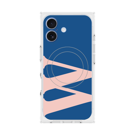 プレミアムスクエアケース with MagSafe［ オリジナル - initial color - W navy ］