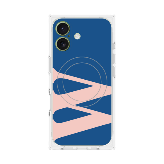 プレミアムスクエアケース with MagSafe［ オリジナル - initial color - W navy ］