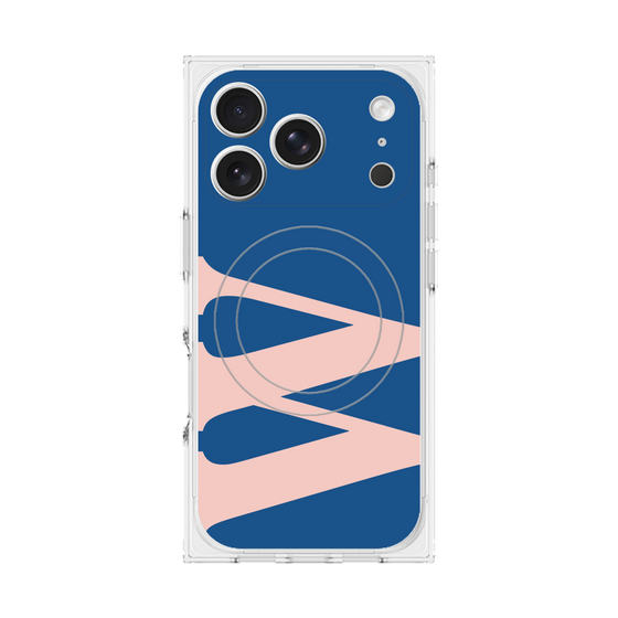 プレミアムスクエアケース with MagSafe［ オリジナル - initial color - W navy ］