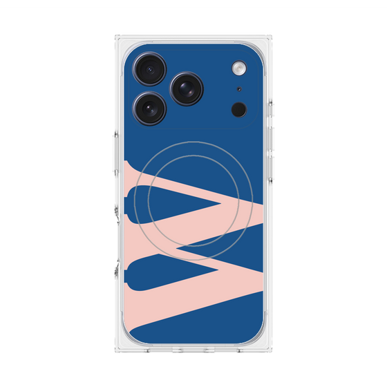 プレミアムスクエアケース with MagSafe［ オリジナル - initial color - W navy ］