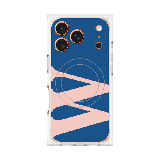 プレミアムスクエアケース with MagSafe［ オリジナル - initial color - W navy ］