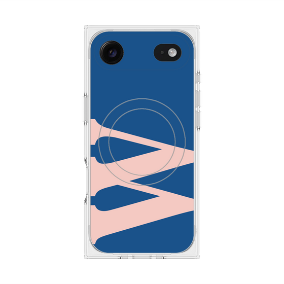 プレミアムスクエアケース with MagSafe［ オリジナル - initial color - W navy ］