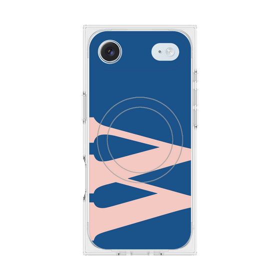 プレミアムスクエアケース with MagSafe［ オリジナル - initial color - W navy ］