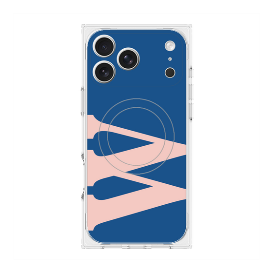 プレミアムスクエアケース with MagSafe［ オリジナル - initial color - W navy ］