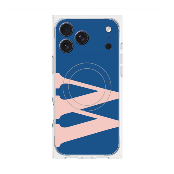 プレミアムスクエアケース with MagSafe［ オリジナル - initial color - W navy ］