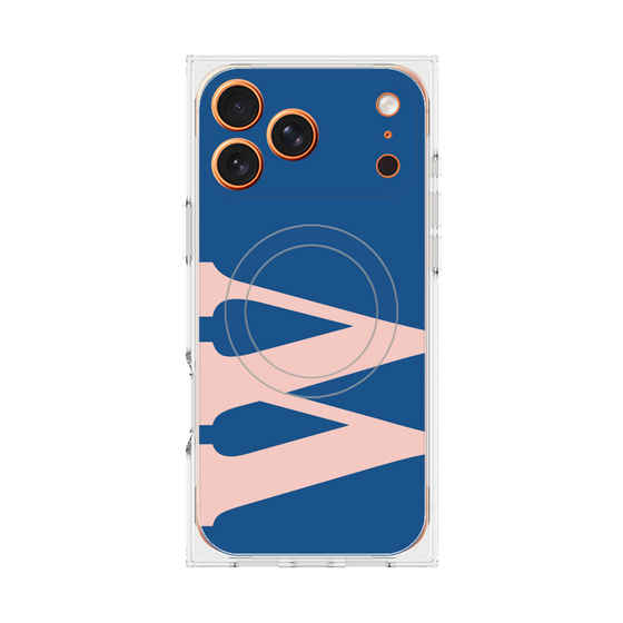 プレミアムスクエアケース with MagSafe［ オリジナル - initial color - W navy ］
