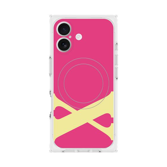 プレミアムスクエアケース with MagSafe［ オリジナル - initial color - X pink ］