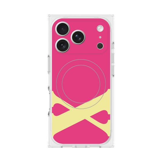 プレミアムスクエアケース with MagSafe［ オリジナル - initial color - X pink ］