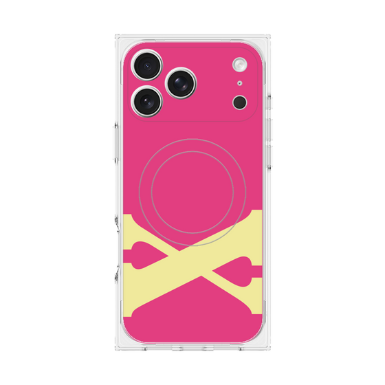 プレミアムスクエアケース with MagSafe［ オリジナル - initial color - X pink ］