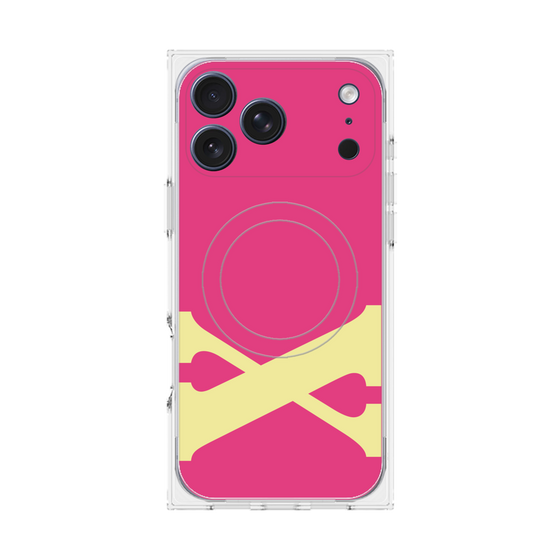 プレミアムスクエアケース with MagSafe［ オリジナル - initial color - X pink ］