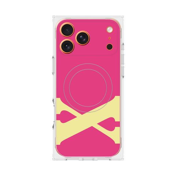 プレミアムスクエアケース with MagSafe［ オリジナル - initial color - X pink ］