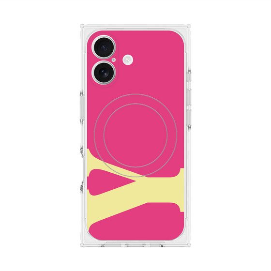 プレミアムスクエアケース with MagSafe［ オリジナル - initial color - Y pink ］