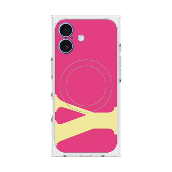 プレミアムスクエアケース with MagSafe［ オリジナル - initial color - Y pink ］