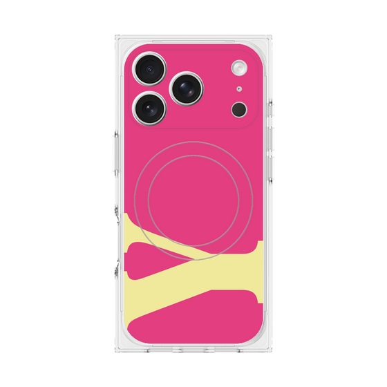 プレミアムスクエアケース with MagSafe［ オリジナル - initial color - Y pink ］
