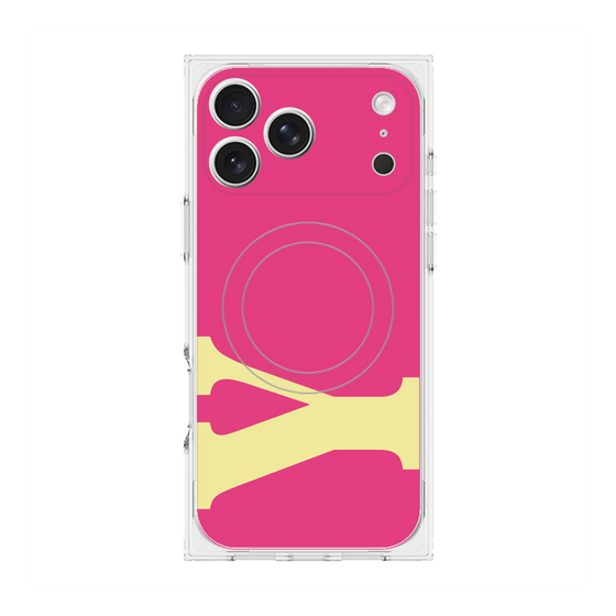 プレミアムスクエアケース with MagSafe［ オリジナル - initial color - Y pink ］