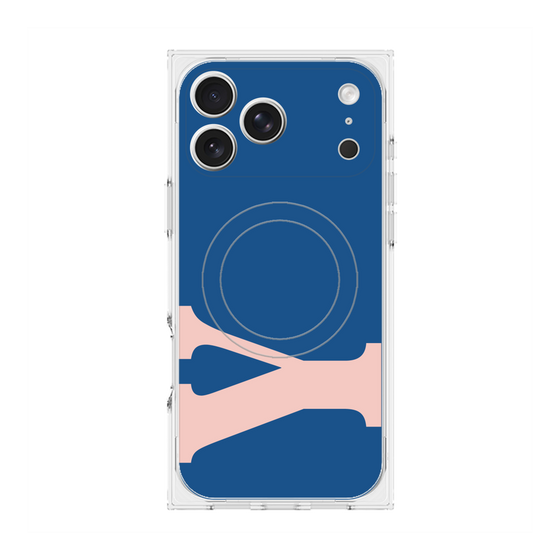 プレミアムスクエアケース with MagSafe［ オリジナル - initial color - Y navy ］