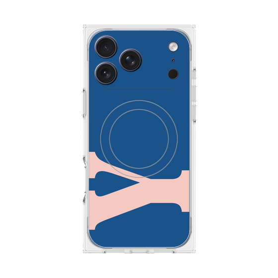 プレミアムスクエアケース with MagSafe［ オリジナル - initial color - Y navy ］