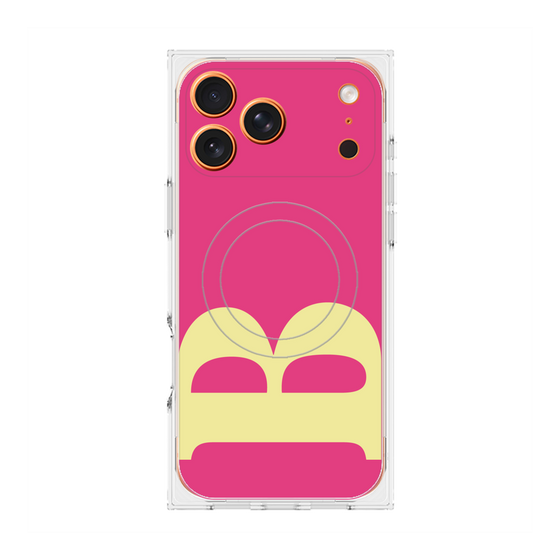 プレミアムスクエアケース with MagSafe［ オリジナル - initial color - B pink ］