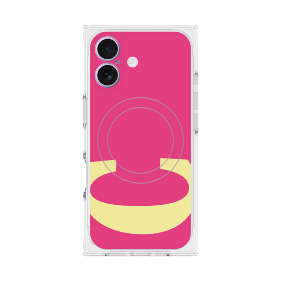 プレミアムスクエアケース with MagSafe［ オリジナル - initial color - C pink ］
