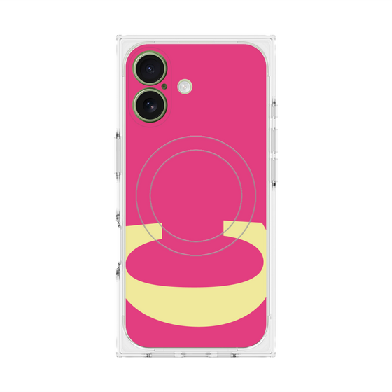 プレミアムスクエアケース with MagSafe［ オリジナル - initial color - C pink ］