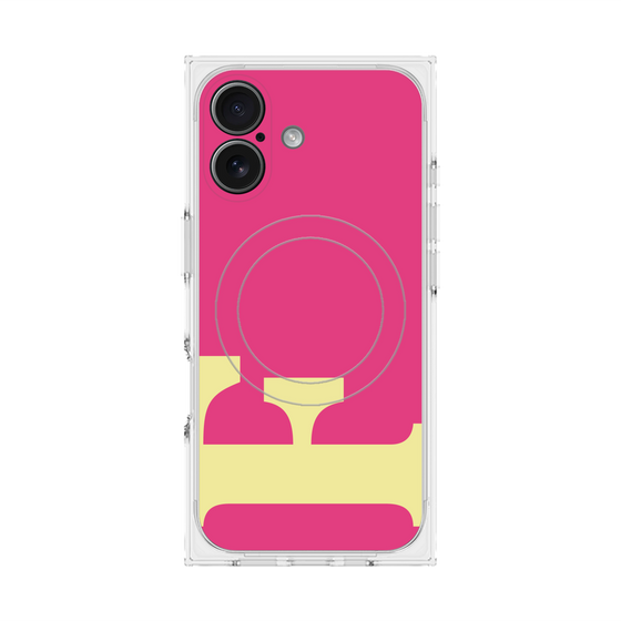 プレミアムスクエアケース with MagSafe［ オリジナル - initial color - F pink ］