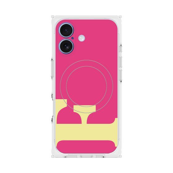 プレミアムスクエアケース with MagSafe［ オリジナル - initial color - F pink ］