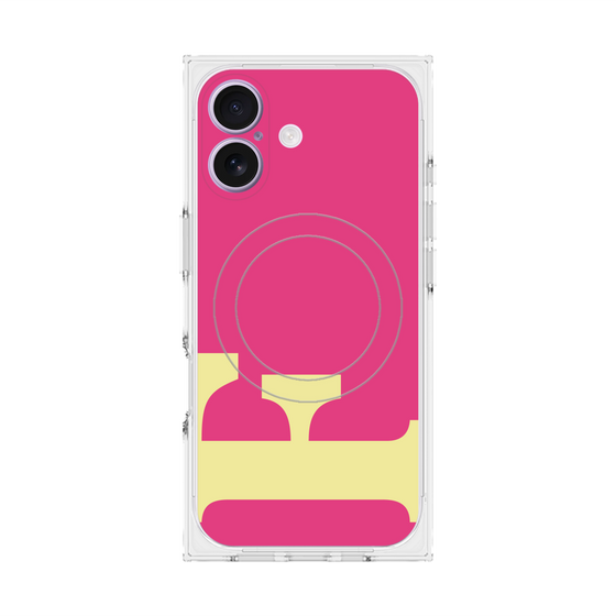 プレミアムスクエアケース with MagSafe［ オリジナル - initial color - F pink ］
