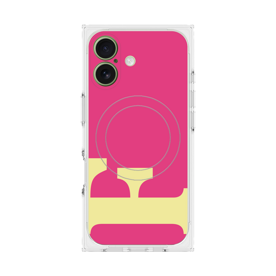 プレミアムスクエアケース with MagSafe［ オリジナル - initial color - F pink ］